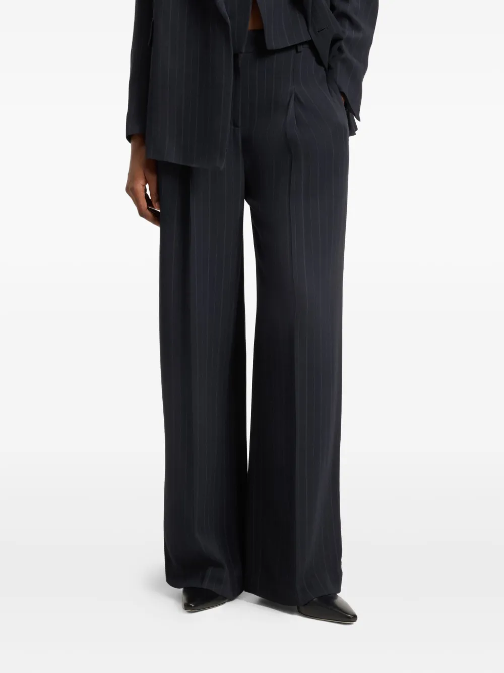 BOSS Gestreepte broek Blauw