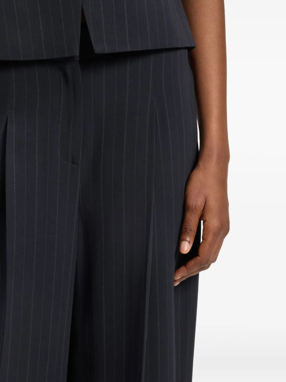 BOSS Gestreepte broek Blauw