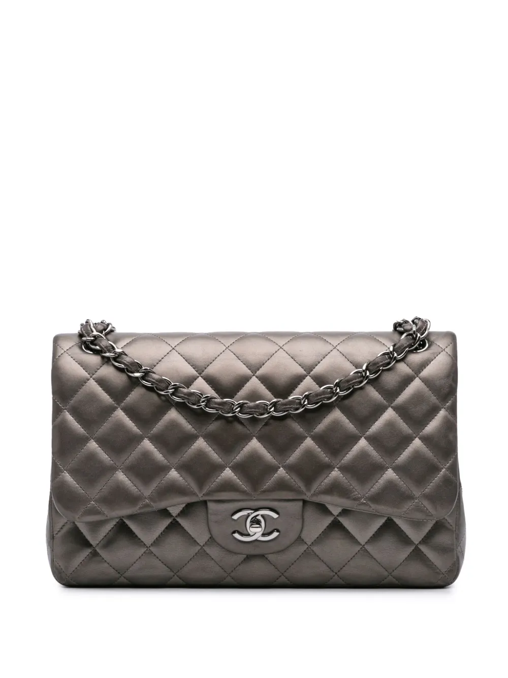 CHANEL Pre-Owned 2013-2014 Jumbo Classic Lambskin Double Flap shoulder CHANEL Pre-Owned 2013-2014 Jumbo Classic Lambskin Double Flap shoulder
