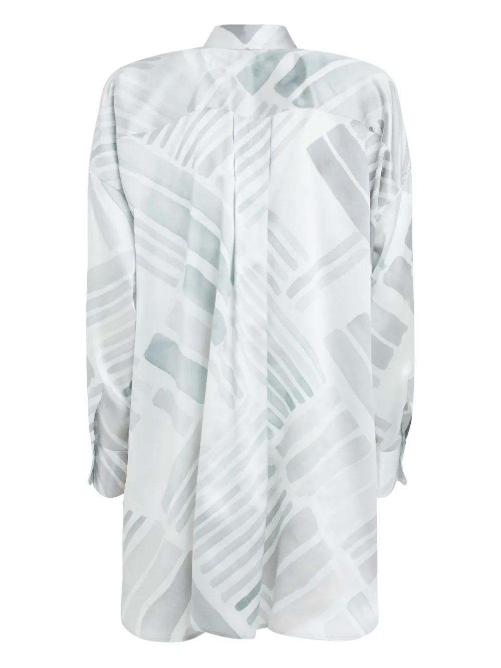 Kiton Ethnic Brush zijden blouse met patroon Grijs