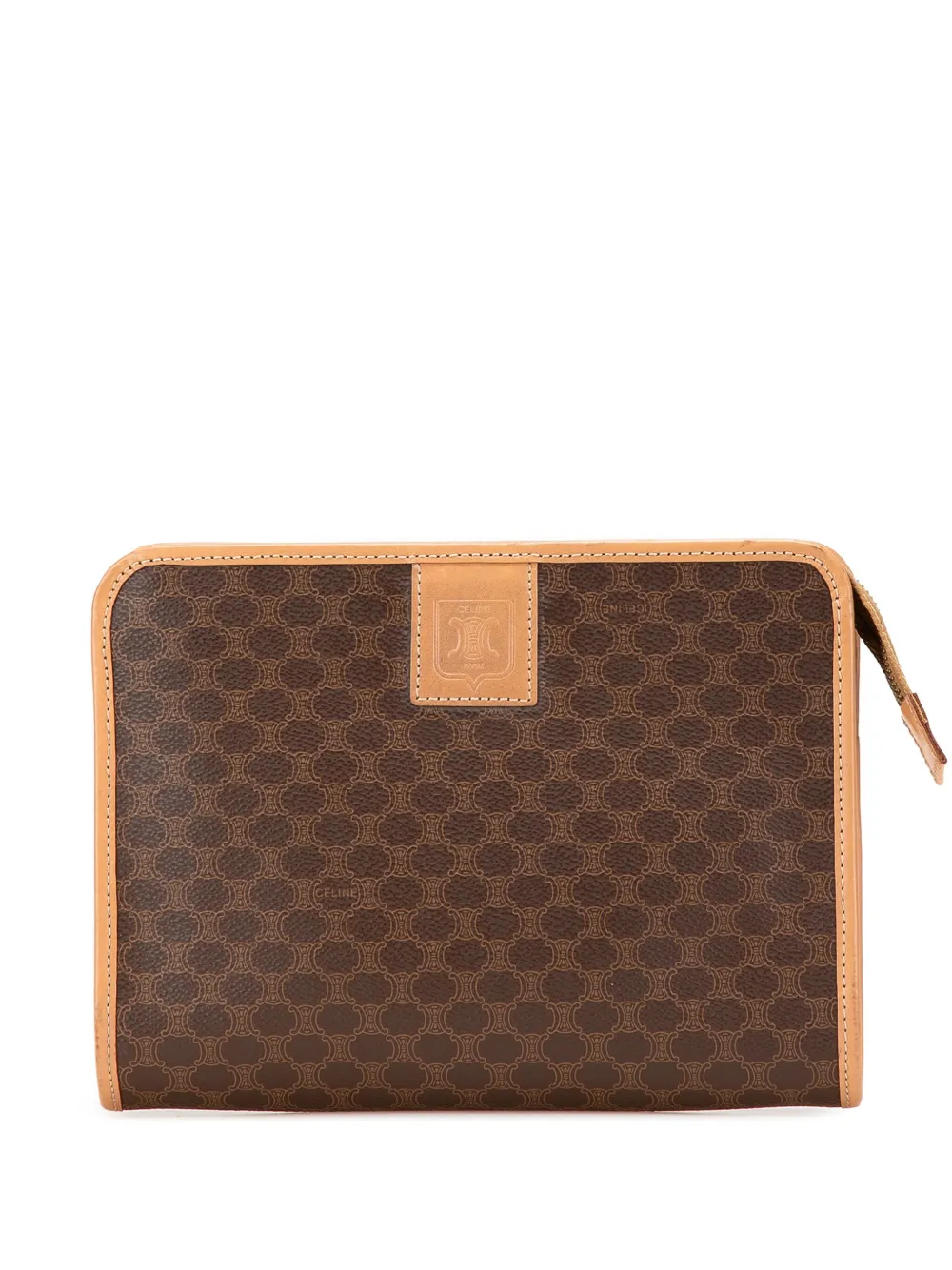Céline Pre-Owned 2014 Macadam Coated Canvas clutch bag | Brown | Image 1