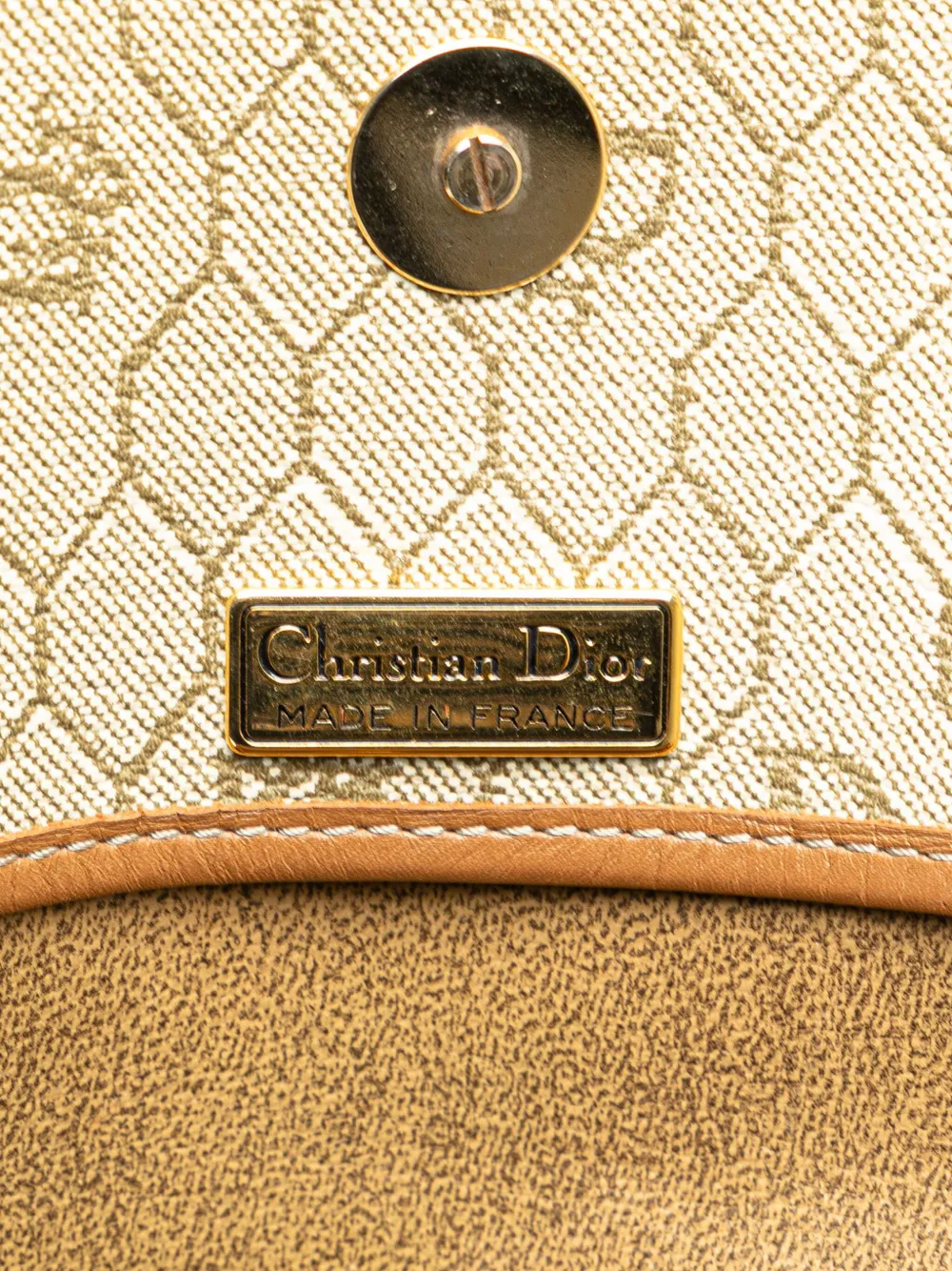 Pre-owned Dior 20th Century Honeycomb Coated Canvas Crossbody Bag In Brown