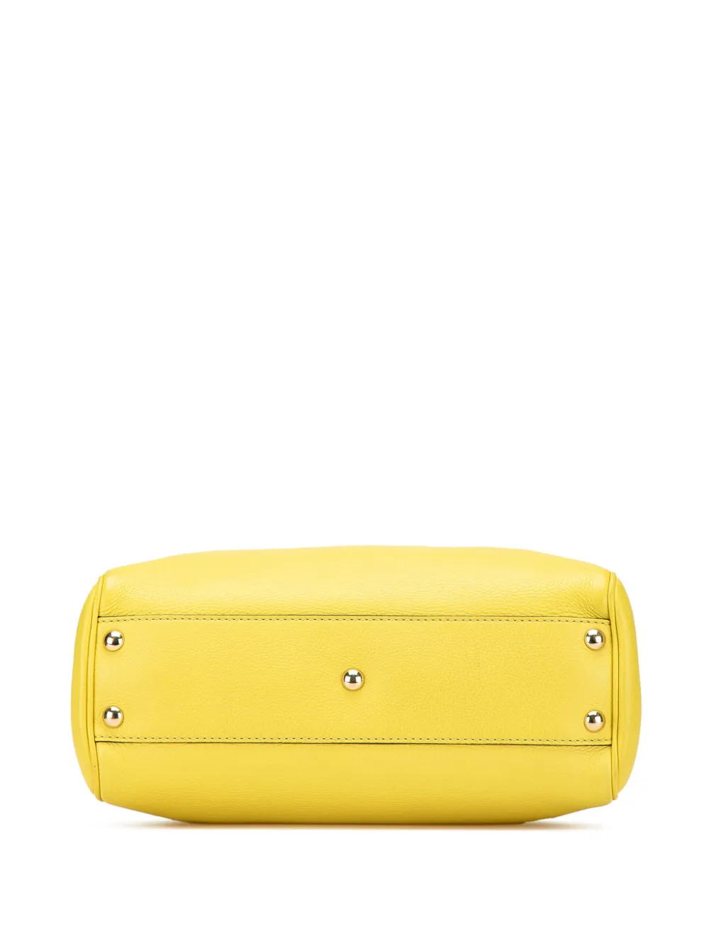 Pre-owned Gucci 2016-present Small Calfskin Bamboo Shopper Satchel In Yellow
