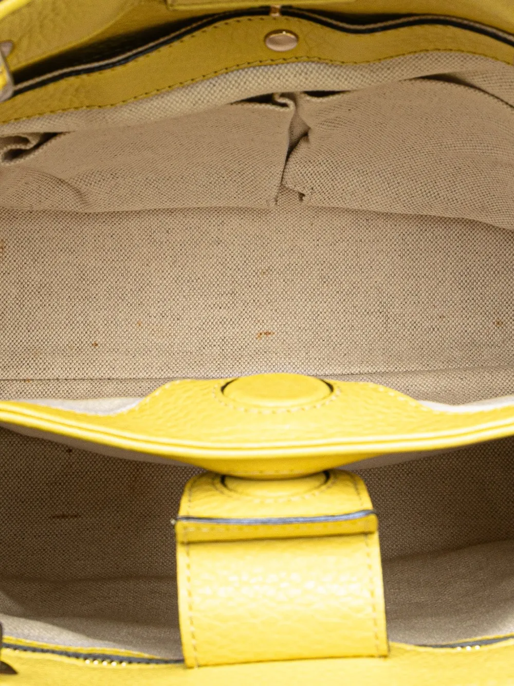 Pre-owned Gucci 2016-present Small Calfskin Bamboo Shopper Satchel In Yellow