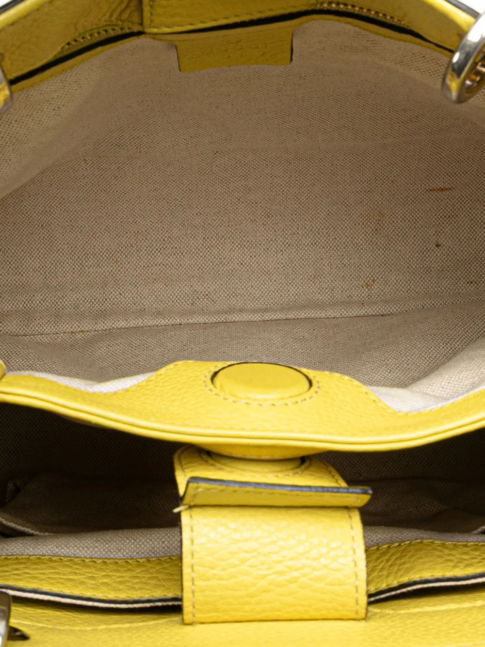 Pre-owned Gucci 2016-present Small Calfskin Bamboo Shopper Satchel In Yellow