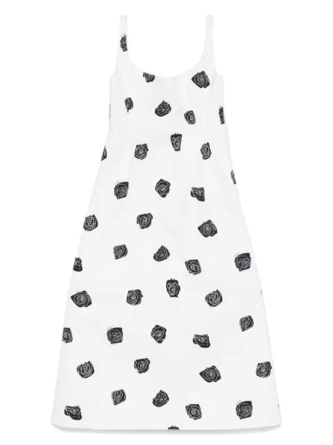 Marni vestido midi con rosas estampadas
