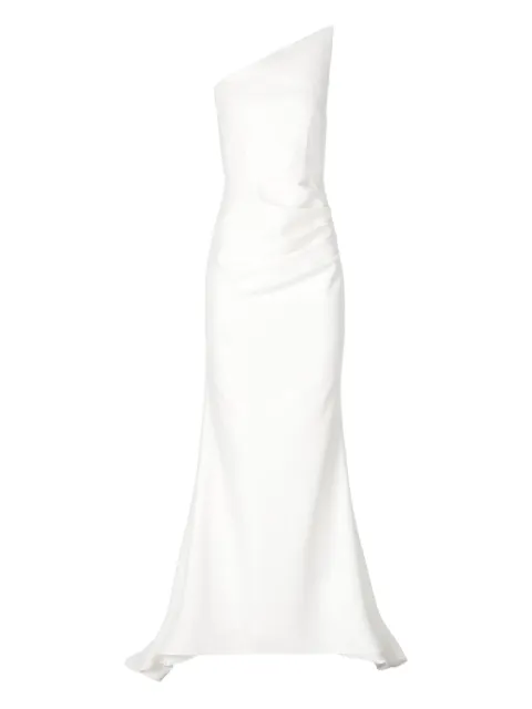 MOOS STUDIO asymmetric-neck maxi dress