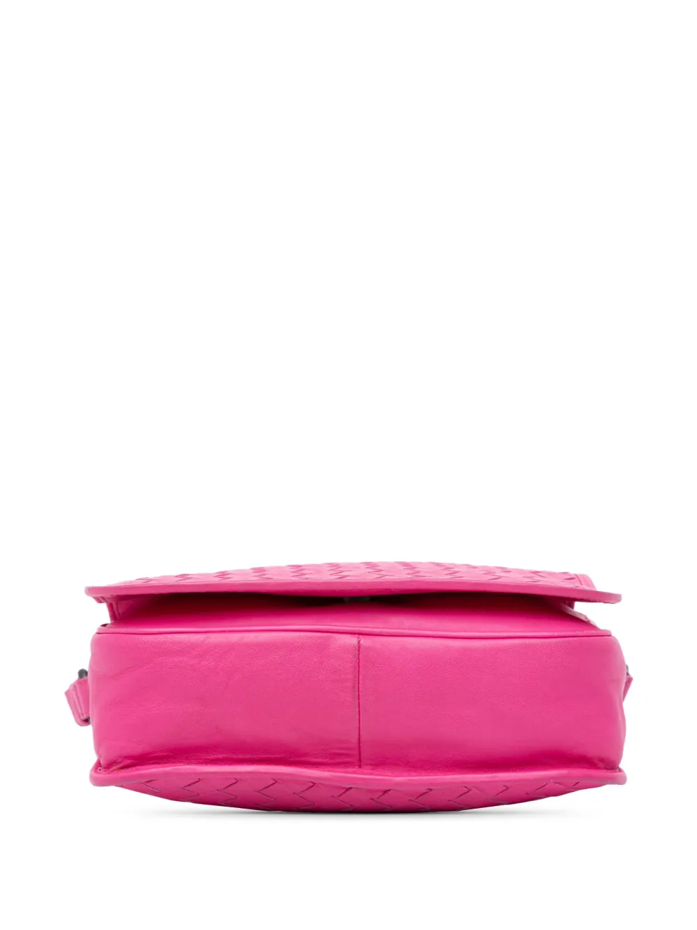 Pre-owned Bottega Veneta 2012-2024 Nappa Intrecciato Flap Crossbody Bag In Pink