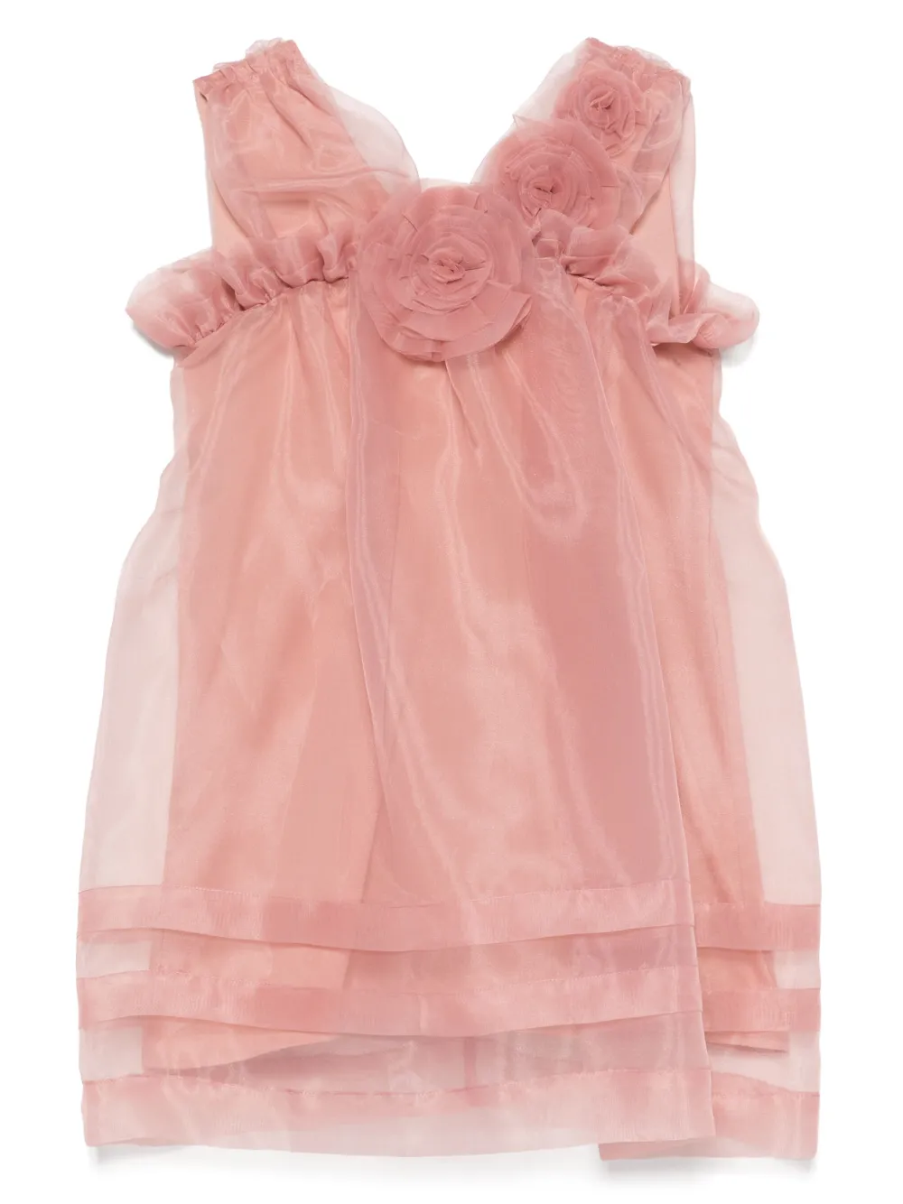 alapage floral-appliqué party dress - ピンク alapage floral-appliqué party dress - ピンク