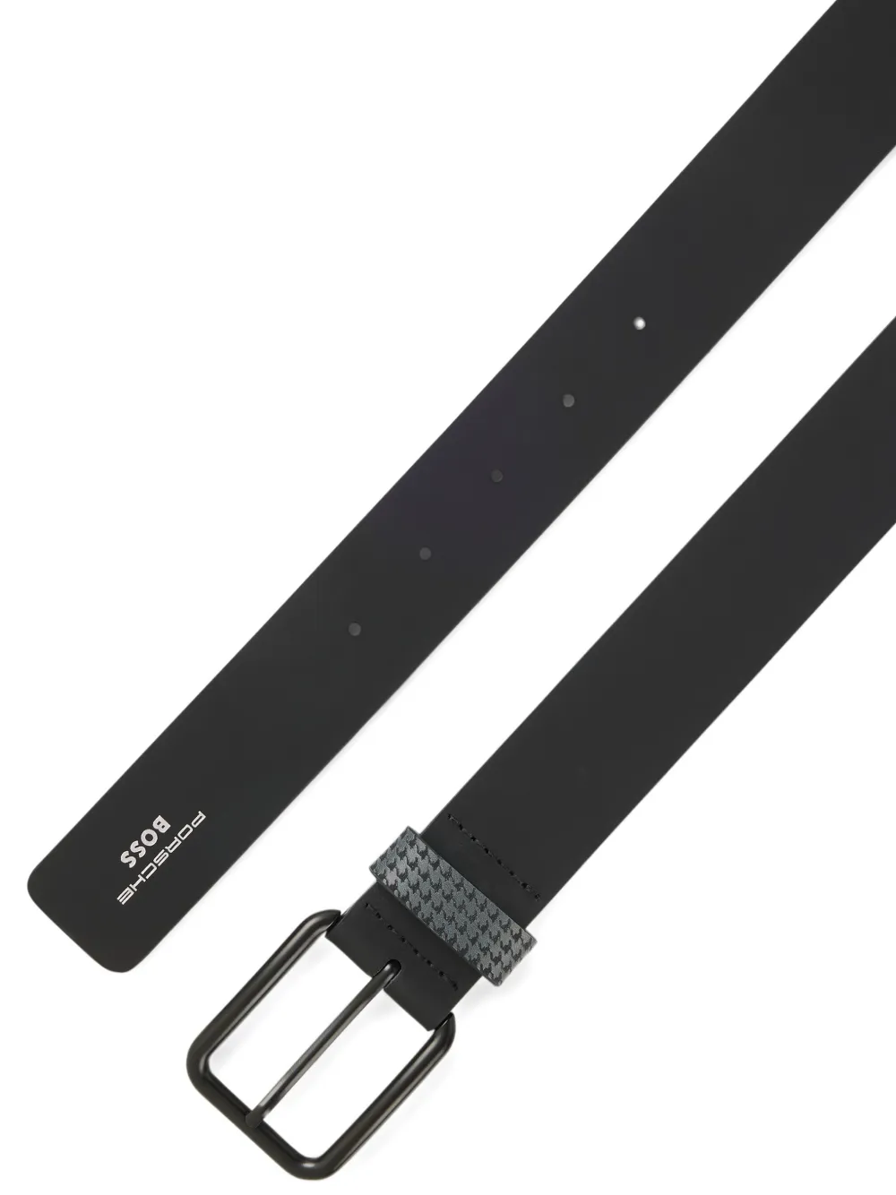 BOSS Leren riem Zwart