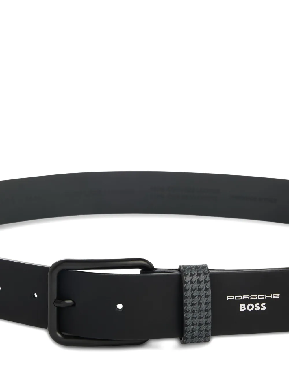BOSS Leren riem Zwart