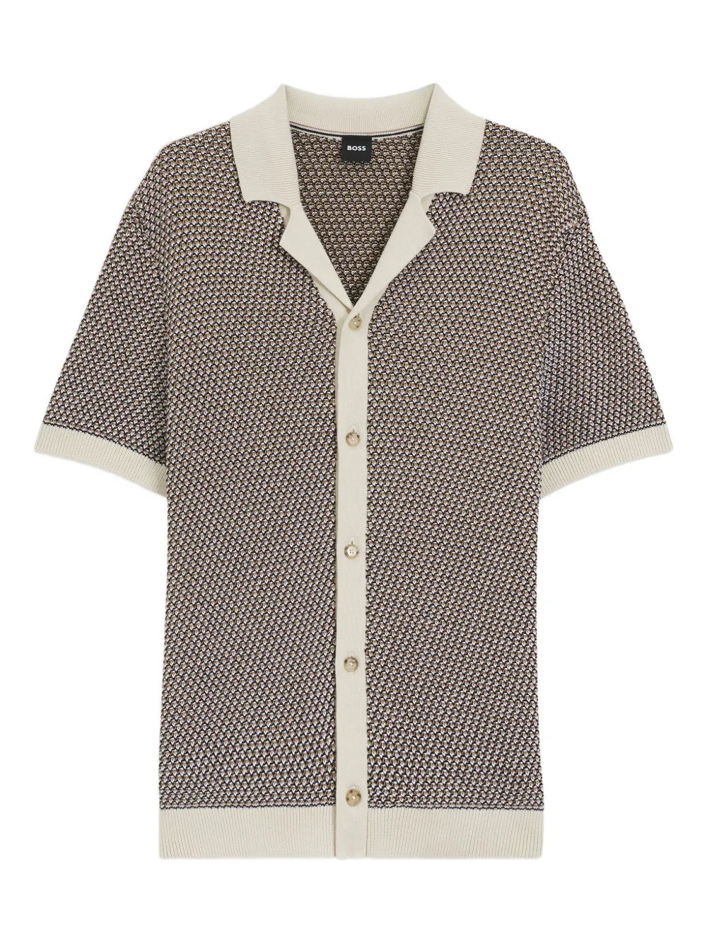 Hugo Boss Boss Iconico Knit Polo Beige In Brown