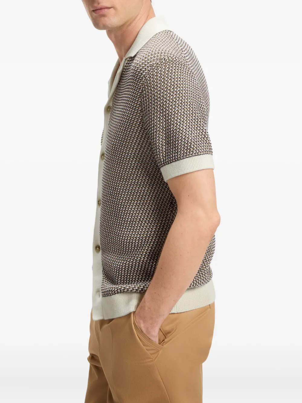 Hugo Boss Boss Iconico Knit Polo Beige In Brown