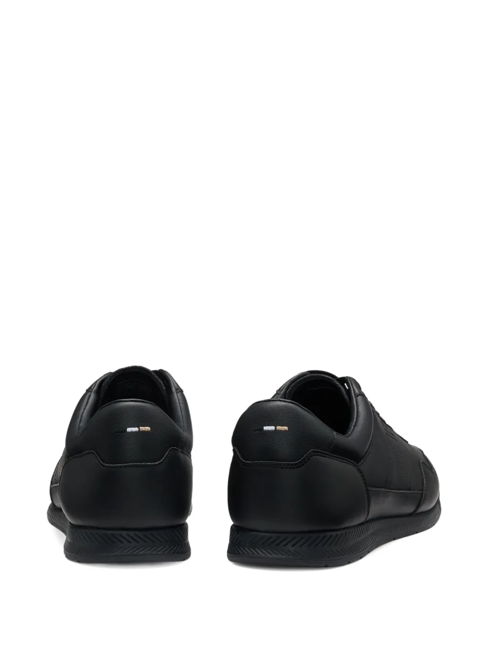 BOSS logo-stamp leather sneakers Black