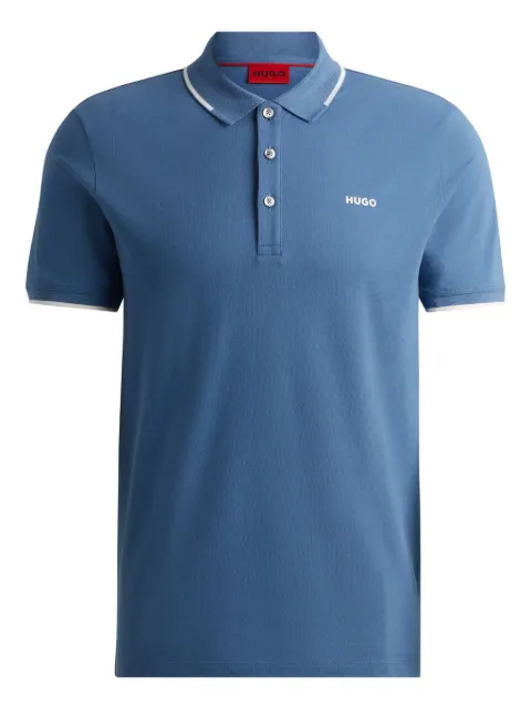 HUGO contrast-trim polo shirt