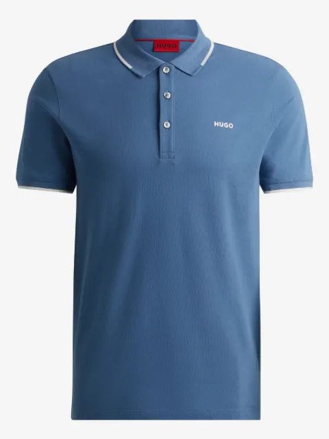 HUGO contrast-trim polo shirt