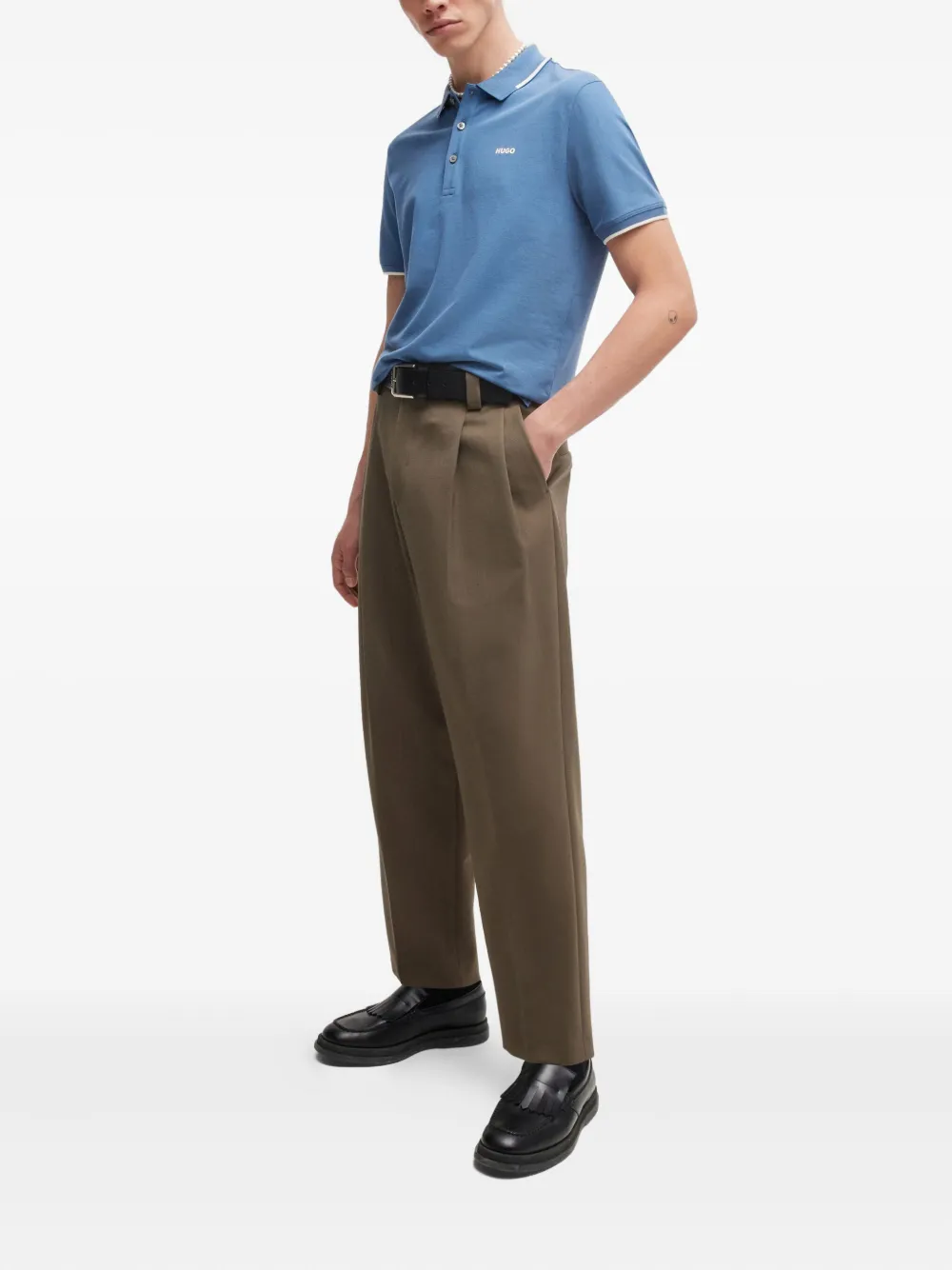 HUGO Camisa polo com gola contrastante | Image 2