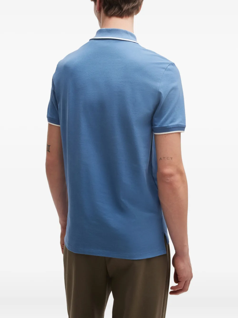 HUGO Poloshirt met contrasterende kraag Blauw