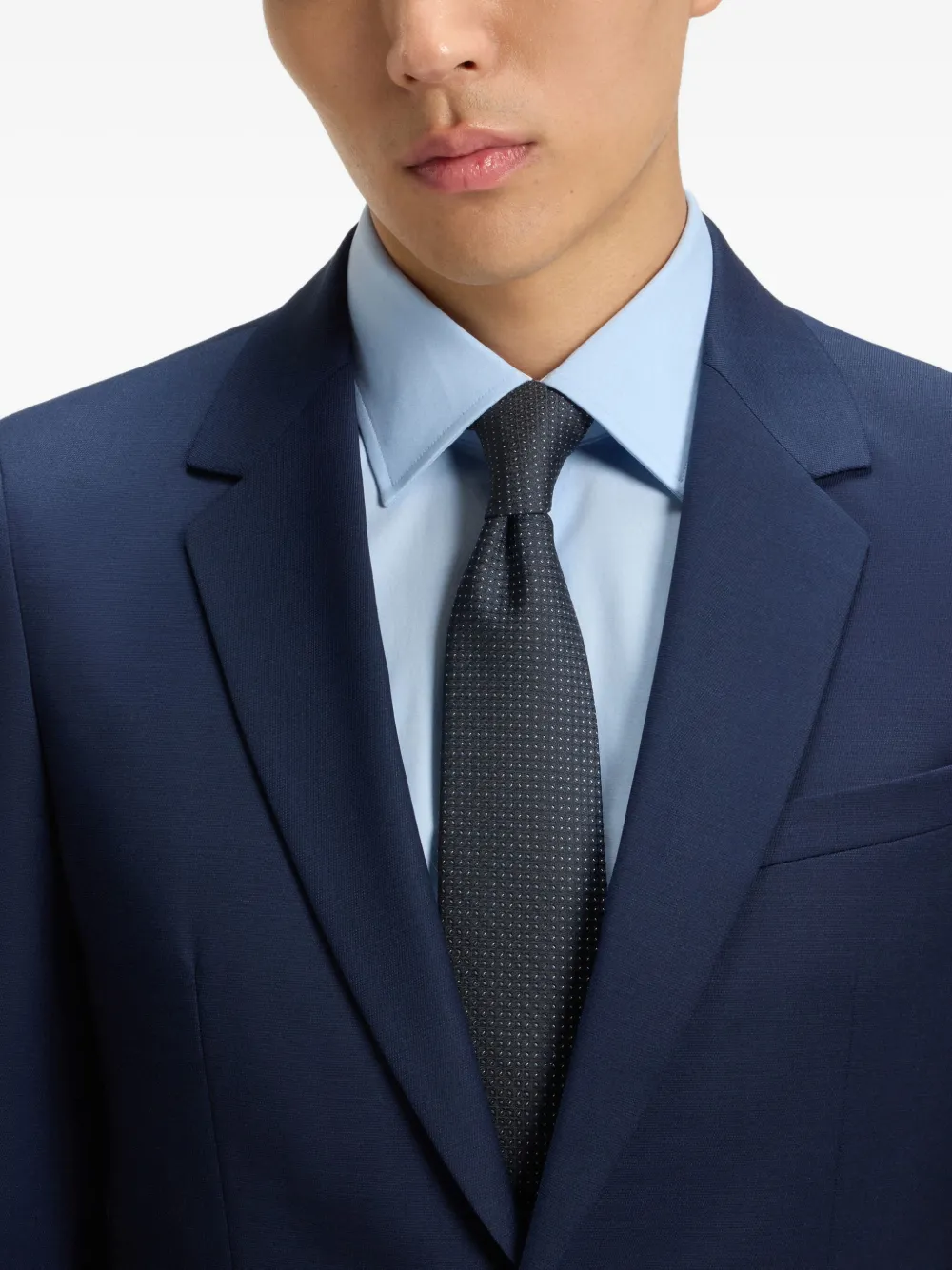 BOSS Stopdas met jacquard-patroon Blauw