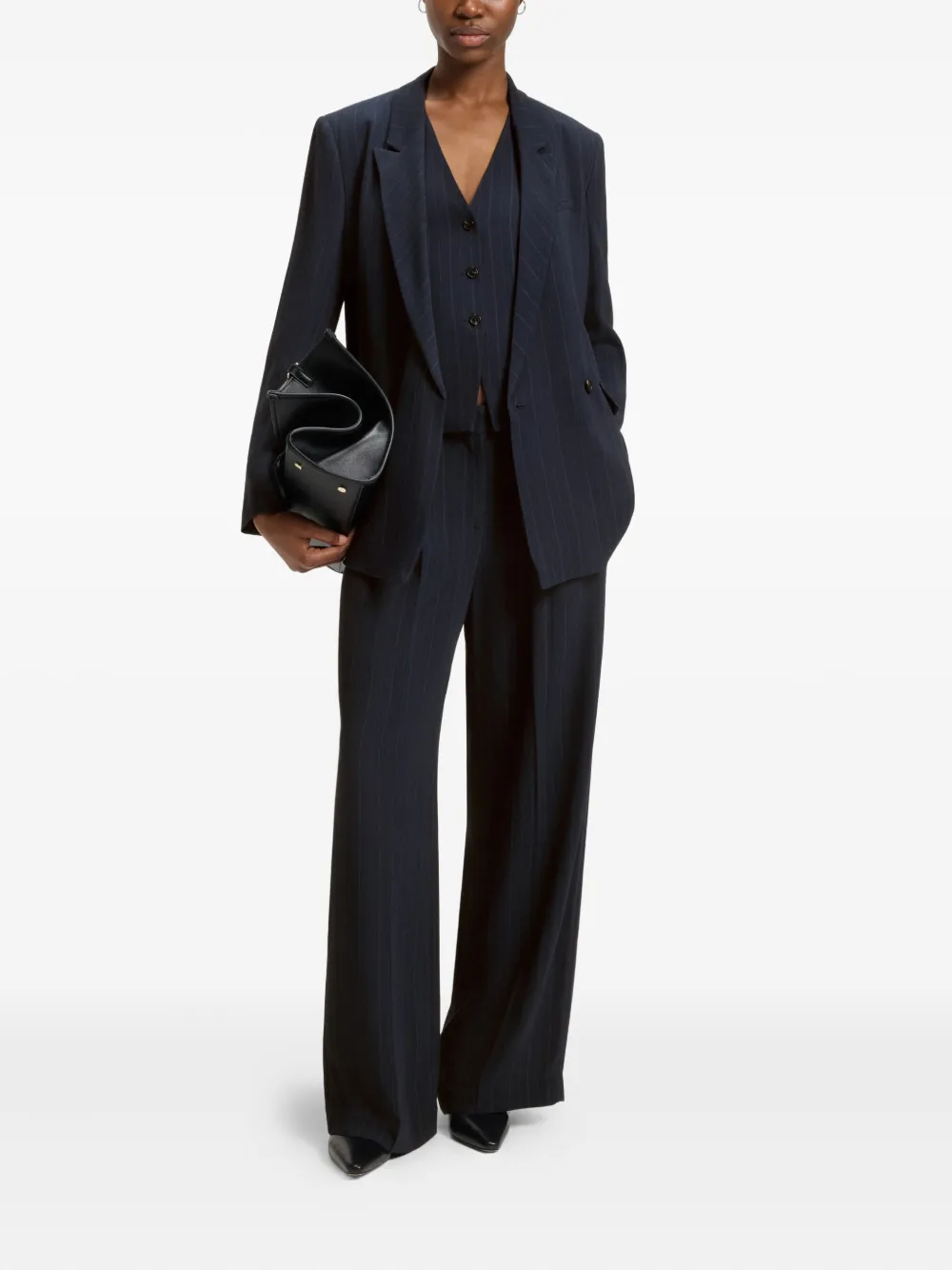 BOSS Gestreepte spencer Blauw