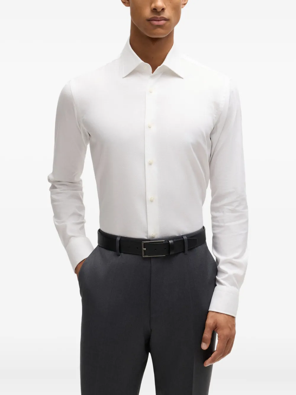 Hugo Boss Regular-fit Shirt In Cotton And Cashmere