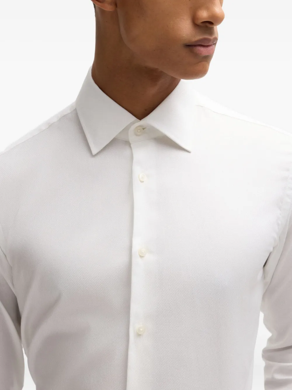 Hugo Boss Regular-fit Shirt In Cotton And Cashmere