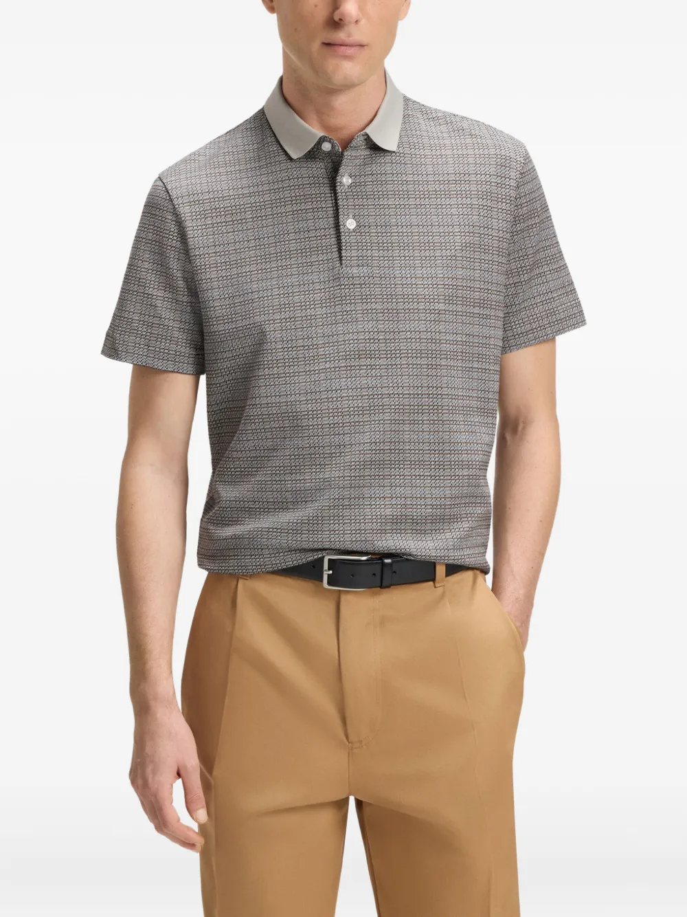 BOSS Katoenen poloshirt Beige