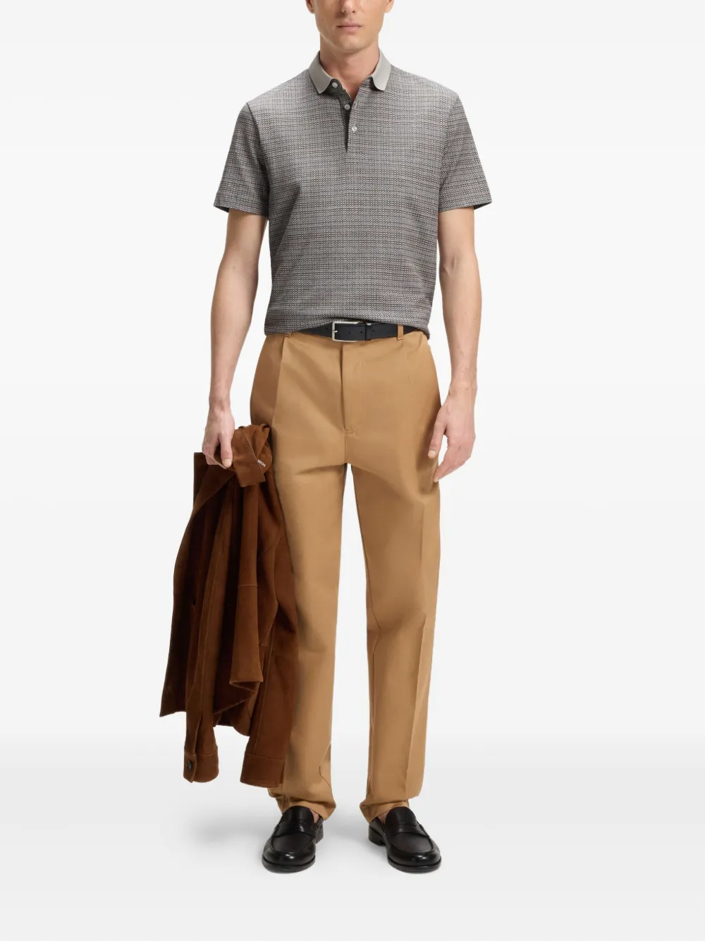 BOSS Katoenen poloshirt - Beige