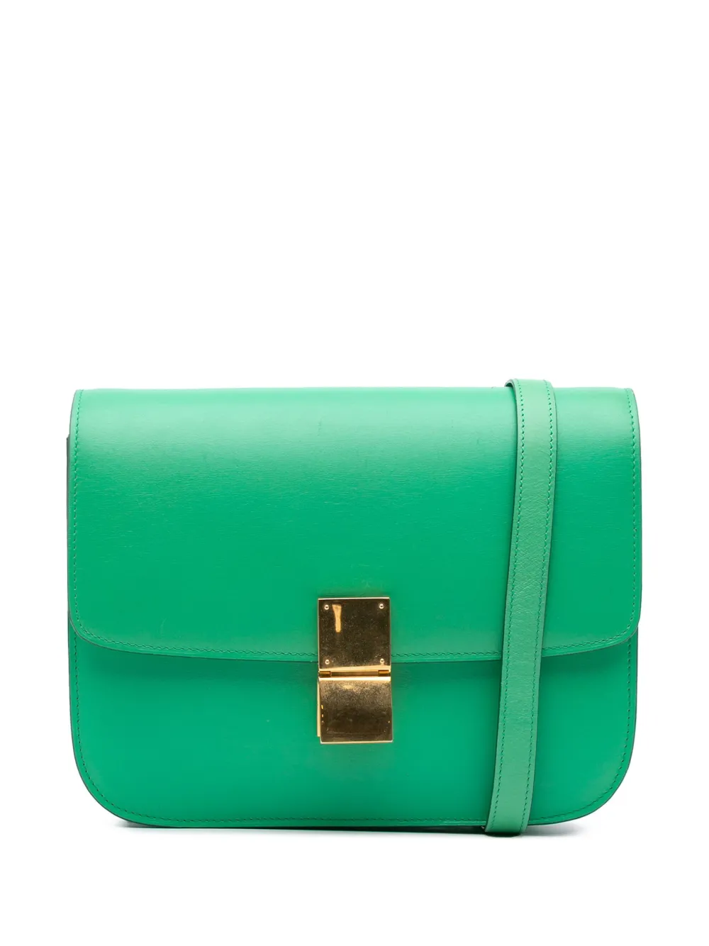 Céline Pre-Owned 2015 ミディアム カーフスキン クラシック ボックス ショルダーバッグ - グリーン Céline Pre-Owned 2015 ミディアム カーフスキン クラシック ボックス ショルダーバッグ - グリーン