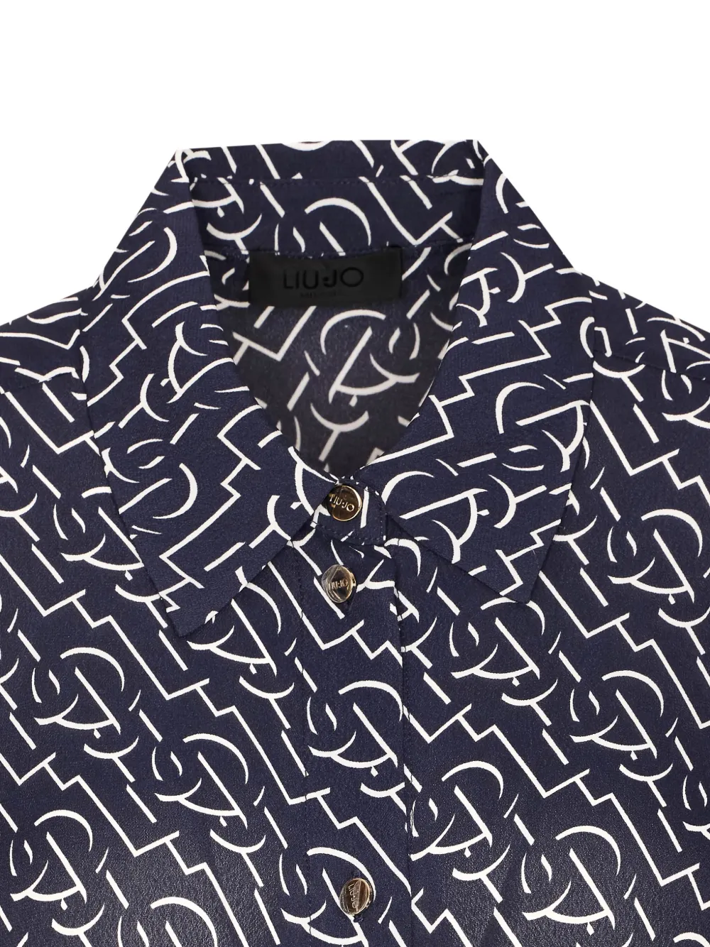 Shop Liu •jo All Over Logo-print Shirt In Schwarz