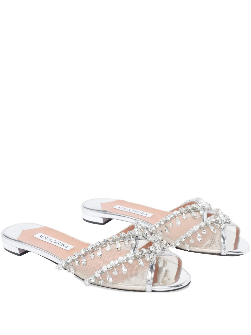 Aquazzura Temptation Crystal サンダル - シルバートーン Aquazzura Temptation Crystal サンダル - シルバートーン