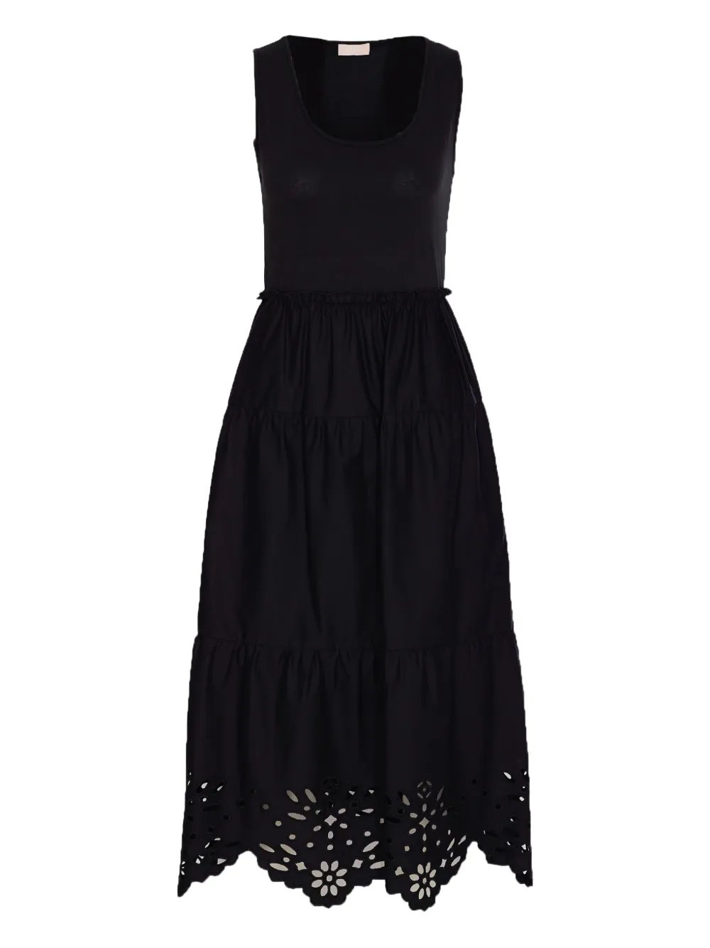 LIU JO robe en coton à coupe mi-longue | noir | Image 1