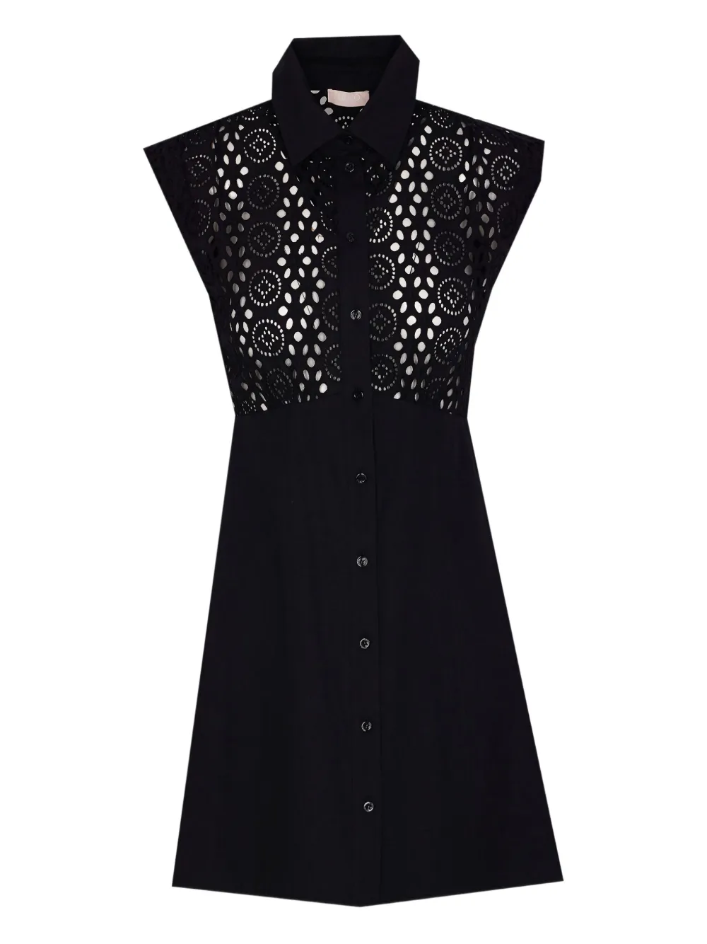 LIU JO Minikleid mit Lochstickerei | Schwarz | Image 1