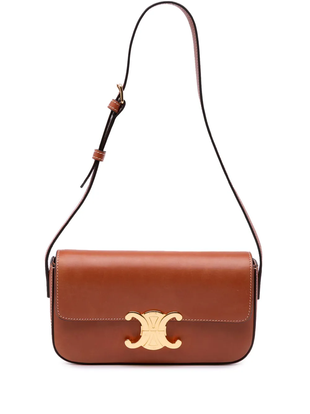 Celine Pre-Owned 2021 Leather Triomphe Claude shoulder bag | Brown | Image 1