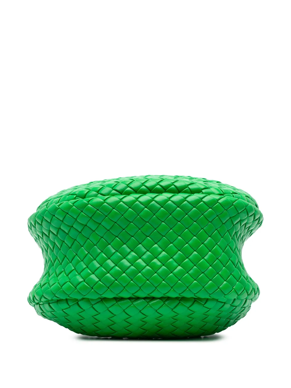 Pre-owned Bottega Veneta 2012-2024 Mini Rubber Intreccio Padded Jodie Hobo Bag In Green