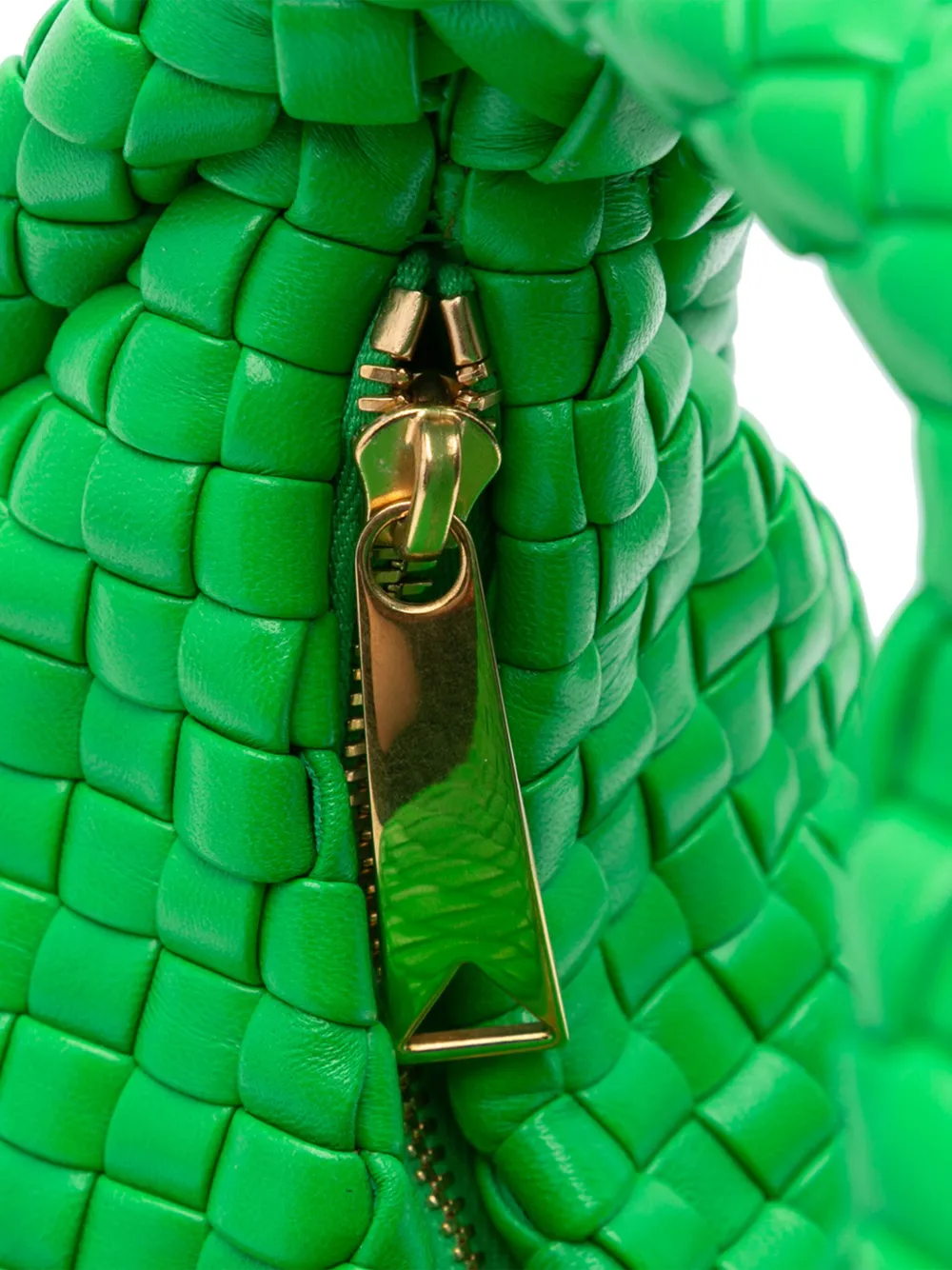 Pre-owned Bottega Veneta 2012-2024 Mini Rubber Intreccio Padded Jodie Hobo Bag In Green