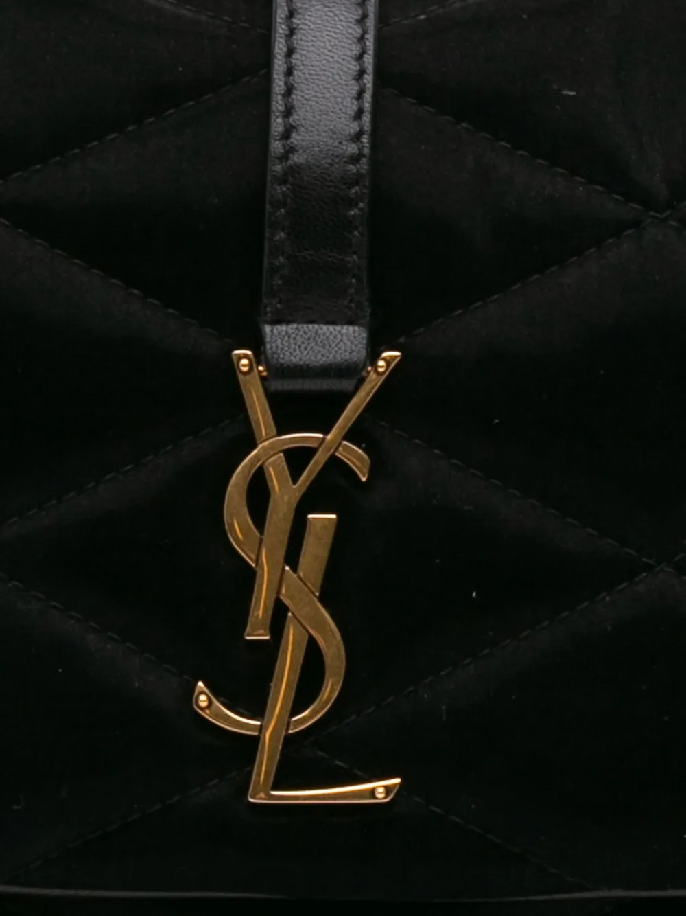 Pre-owned Saint Laurent 2022 Quilted Satin Le 57 Shoulder Bag In Black