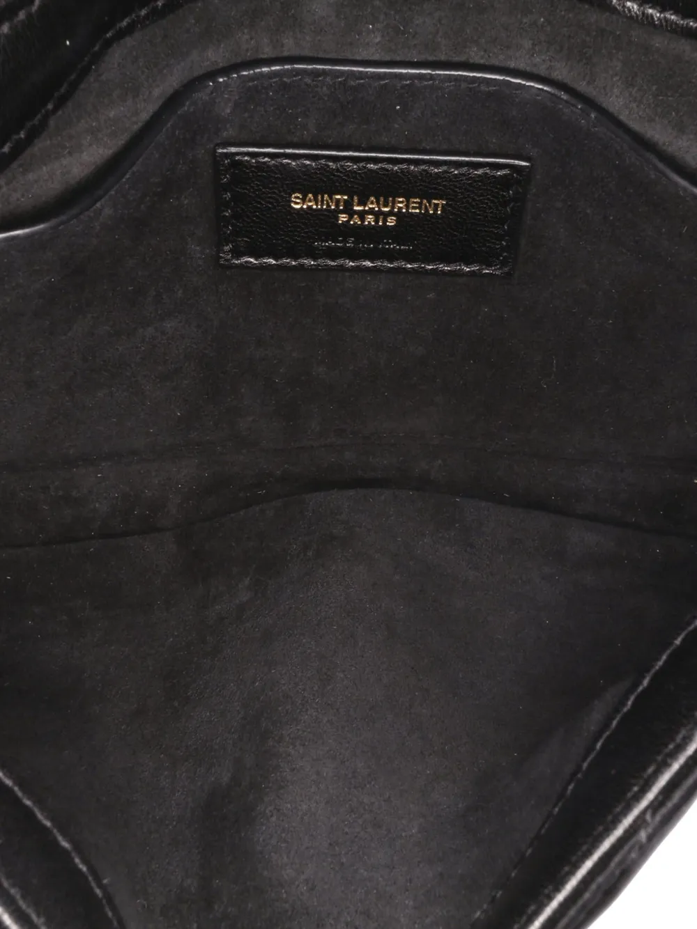 Pre-owned Saint Laurent 2022 Quilted Satin Le 57 Shoulder Bag In Black