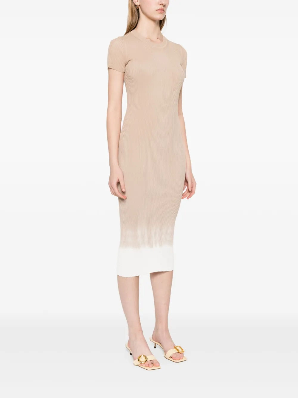 STAUD Colleen midi-jurk Beige