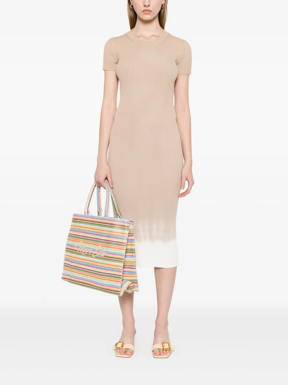 STAUD Colleen midi-jurk - Beige