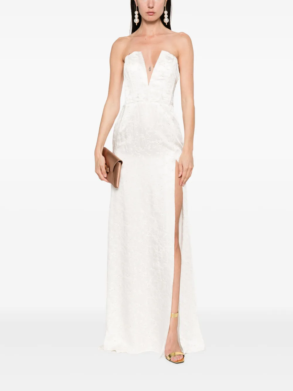 Redemption Maxi-jurk met jacquard - Wit
