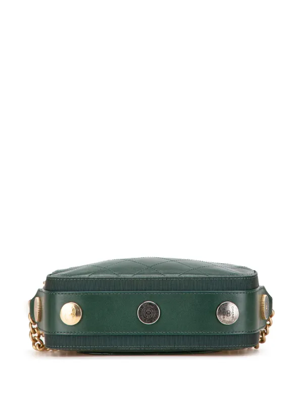 CHANEL Pre-Owned 2018-2019 Stitched Calfskin And Grosgrain Button