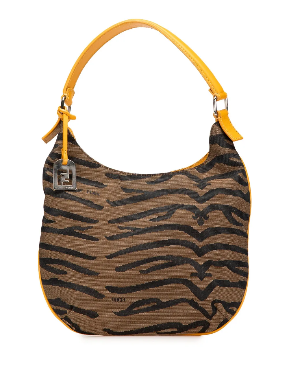 Fendi Pre-Owned 2000-2010 Zebra Print Canvas hobo bag | Brown | Image 1