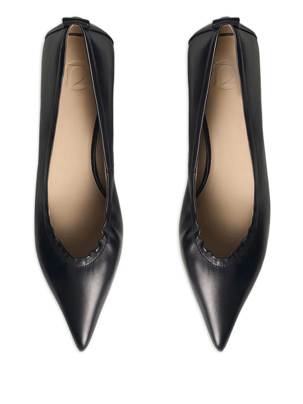 12 STOREEZ 50mm leren pumps Zwart