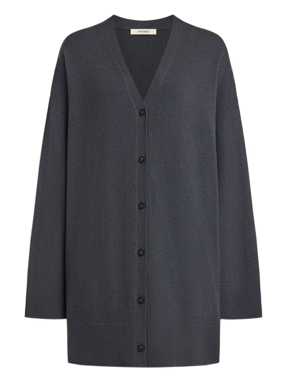 12 STOREEZ button-front cardigan | Grey | Image 1