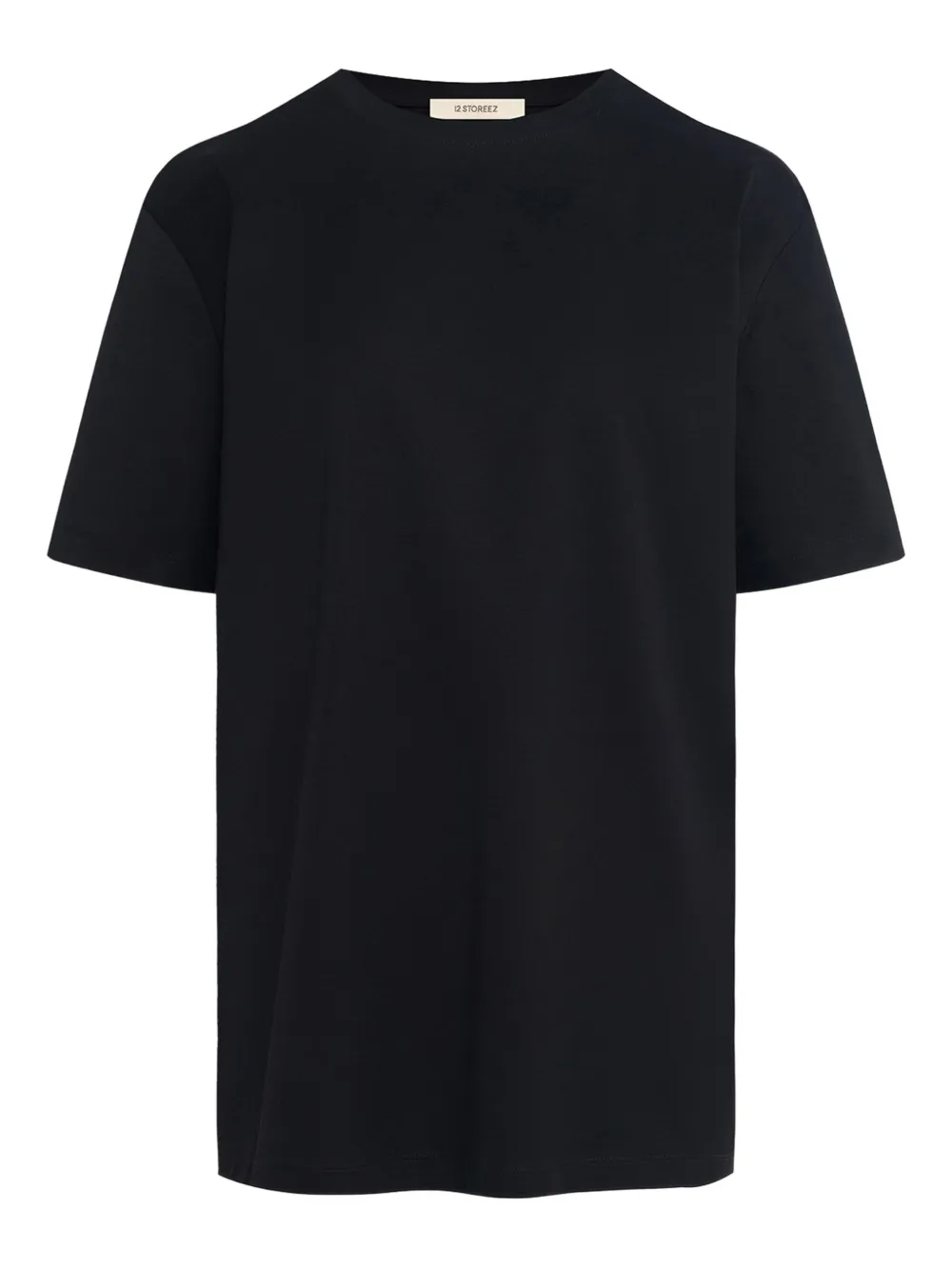 12 STOREEZ playera con cuello redondo | negro | Image 1