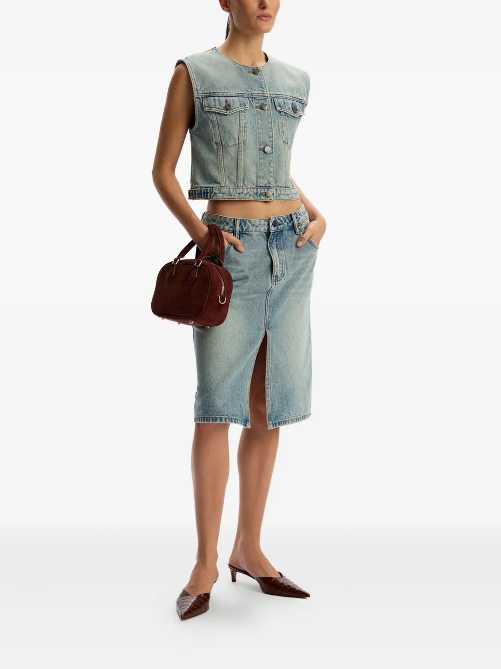 12 STOREEZ Denim gilet Blauw