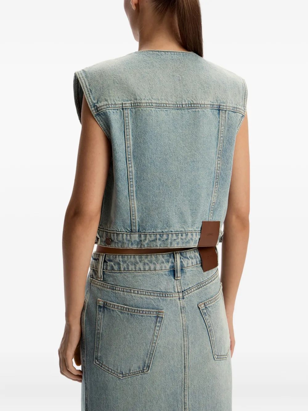 12 STOREEZ Denim gilet Blauw