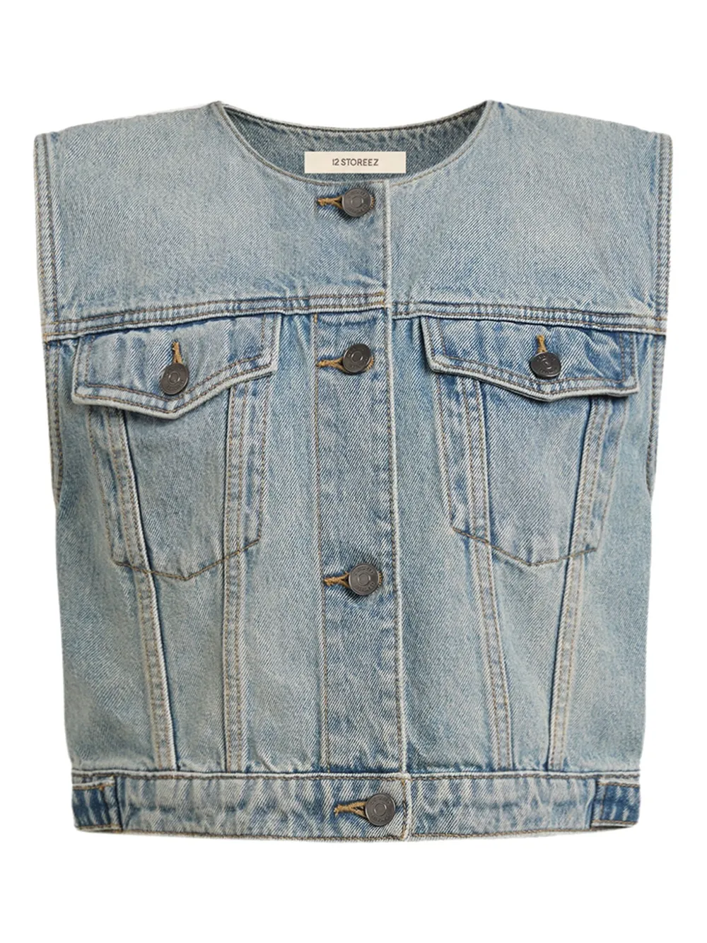 12 STOREEZ Denim gilet Blauw