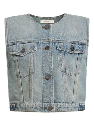 MM6 Maison Margiela ストーンウォッシュ デニムベスト | ブルー